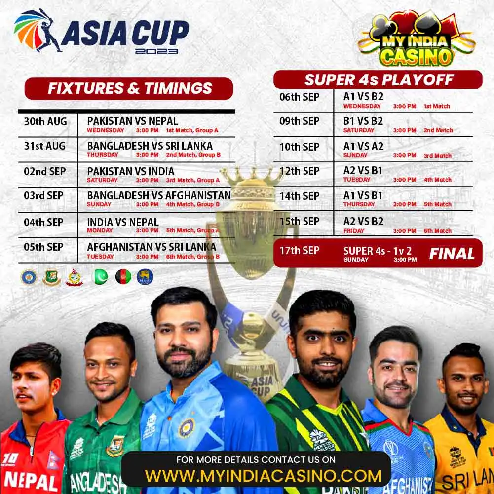 Asia Cup Time Table Schedule